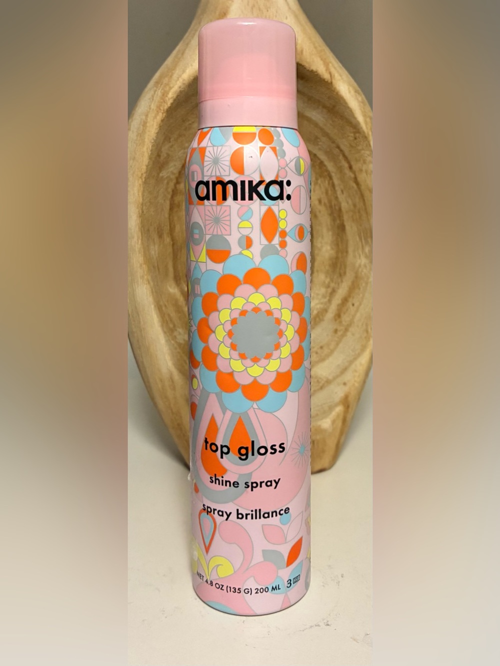 amika Top Gloss Shine Spray 4.8 oz 200 mL High Shine Frizz Control New